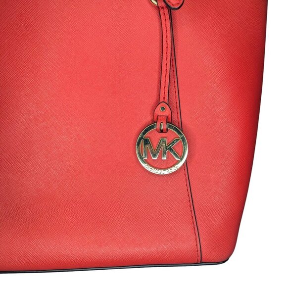 Michael Kors Ciara LG Tote Bag Leather Luggage Vibrant Red - See Description - Picture 6 of 10